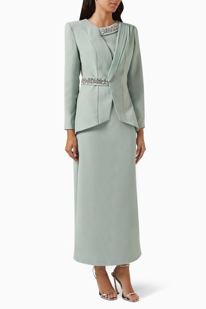 

Emery Maxi Dress in Crepe, Green