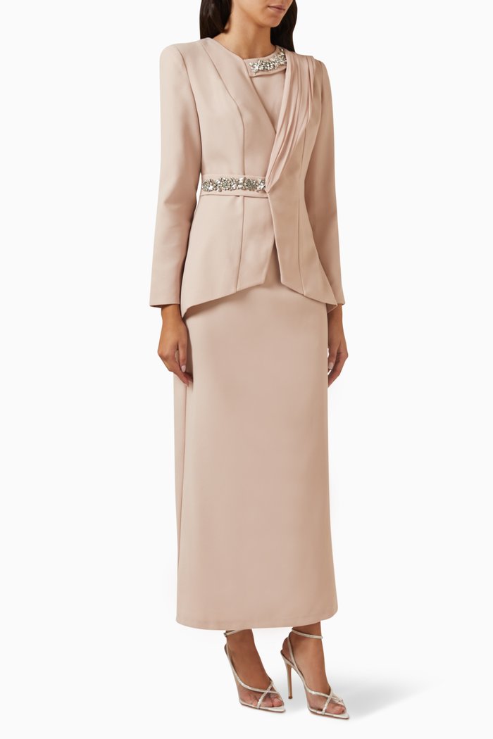 

Emery Maxi Dress in Crepe, Pink