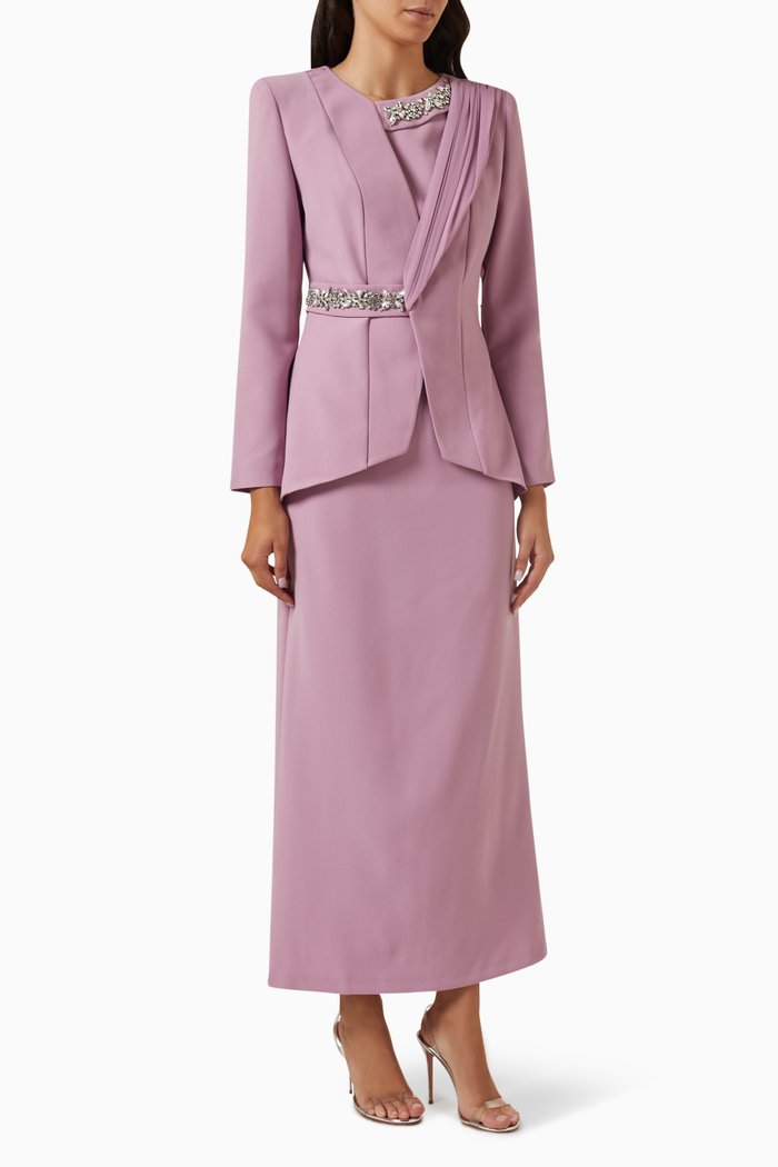 

Emery Maxi Dress in Crepe, Pink