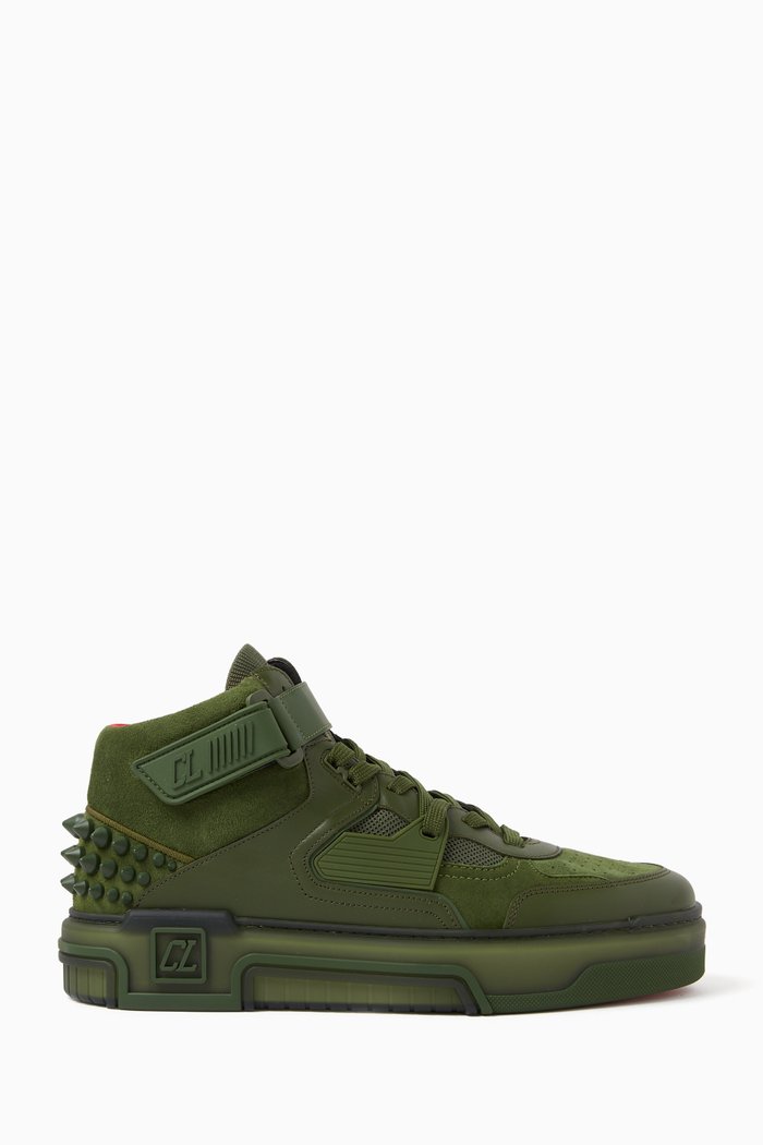 

Astroloubi High-Top Sneakers in Calf Leather, Green