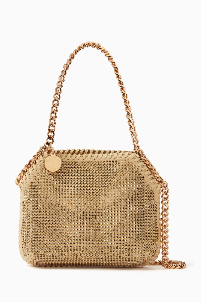 

Mini Falabella Tote Bag in Crystal-studs, Gold