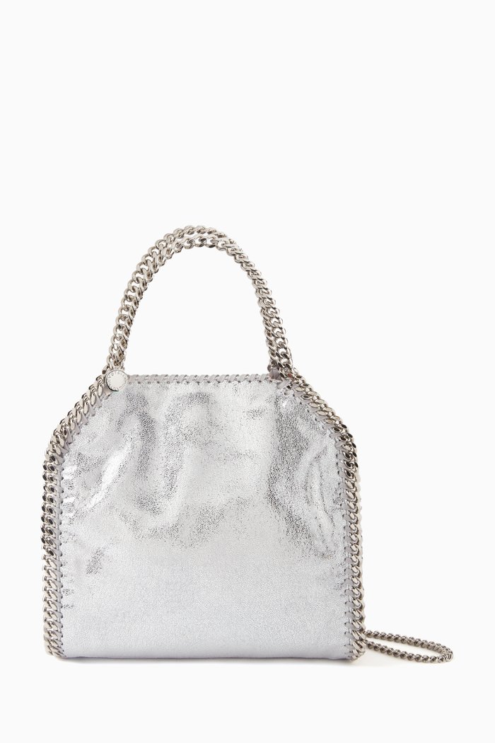 

Mini Falabella Tote Bag in Metallic Shaggy Deer, Silver