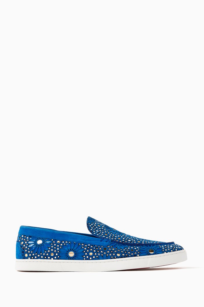 

Varsiboat Slip-ons in Strass and Suede, Blue
