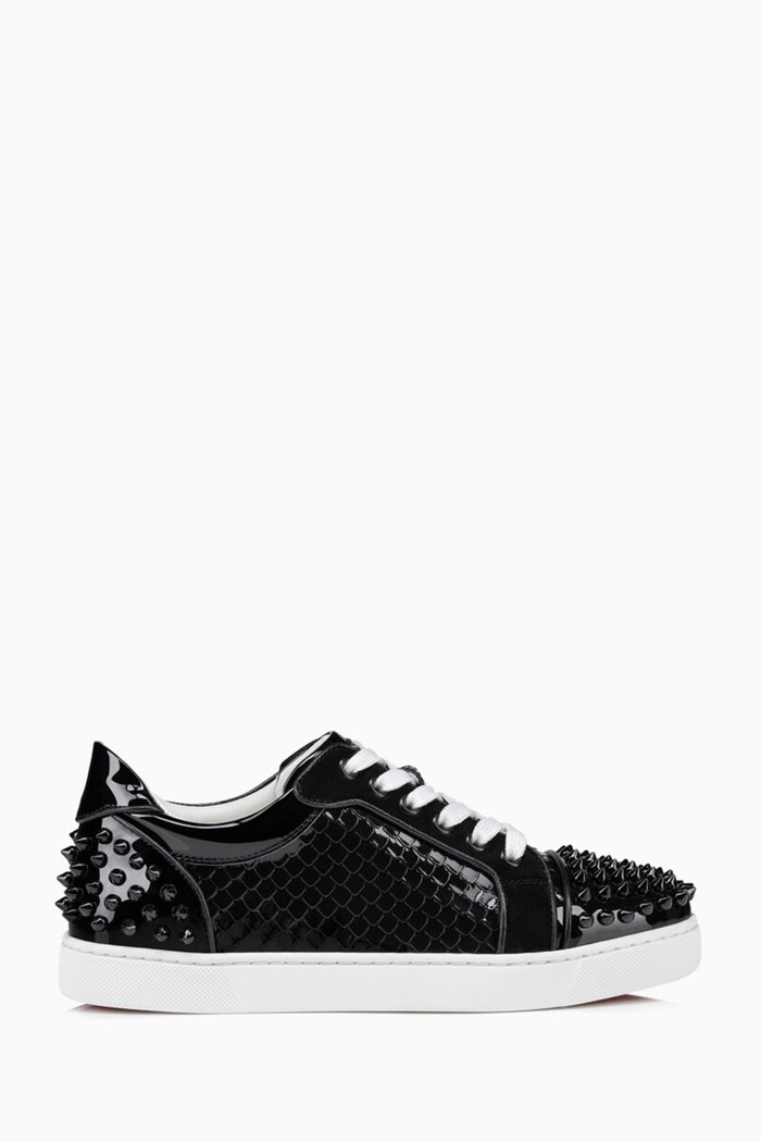 Vieira 2 Embossed Sneakers in Patent Leather, Black