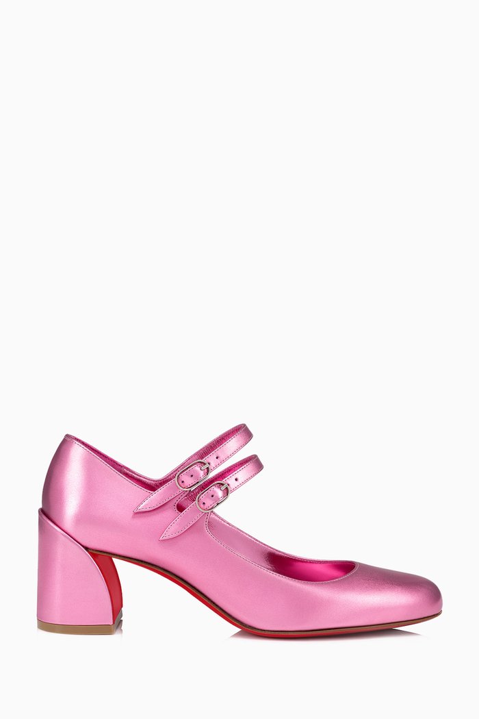 

Miss Jane 55 Pumps in Laminated Satin, Pink