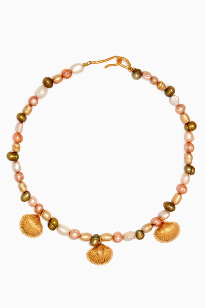 

Alana Sunrise Pearl Necklace in Gold-plated Brass, Multicolour