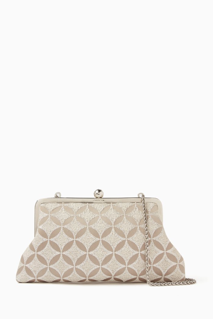 

Blata Classic Clutch in Jacquard, Silver