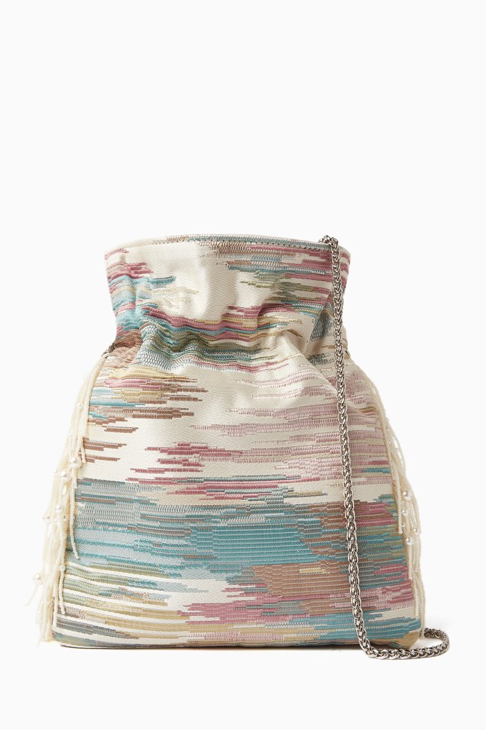 

Sea of Love Lush Pouch Clutch in Cotton, Multicolour
