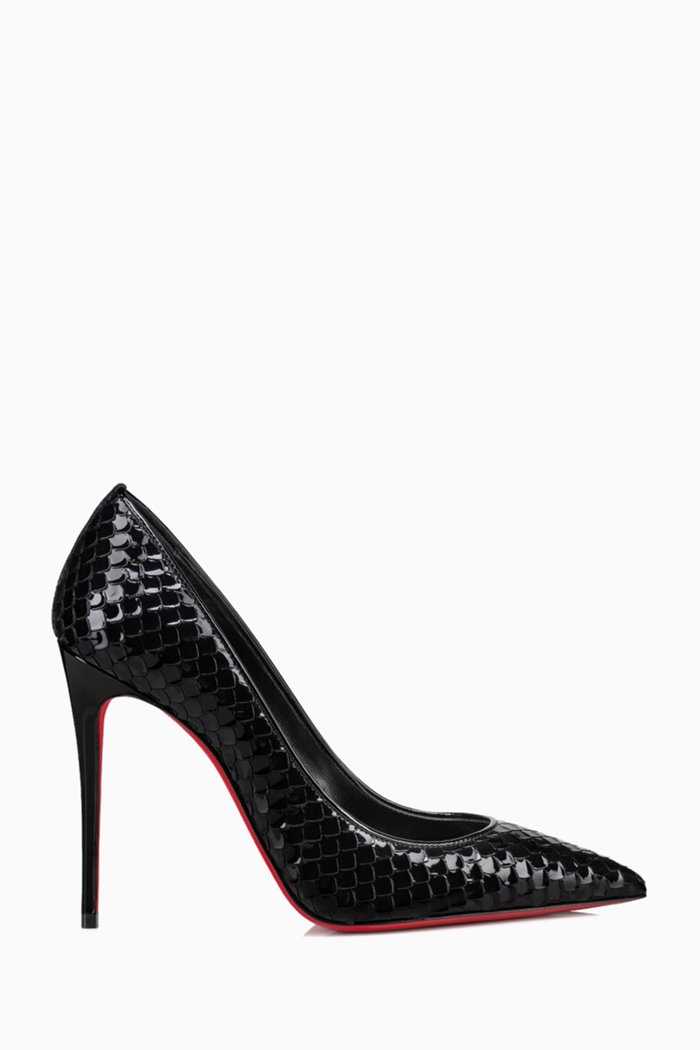 

Kate 100 Embossed Pumps in Patent Leather, Black