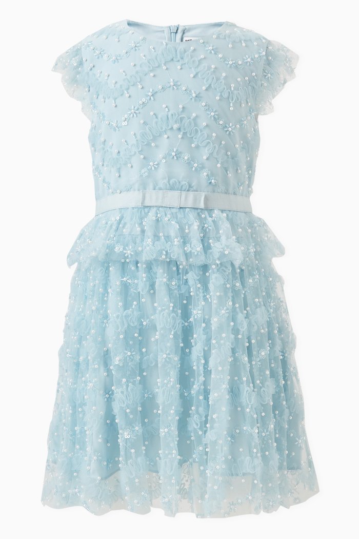 

Dress in Sequinned Tulle, Blue