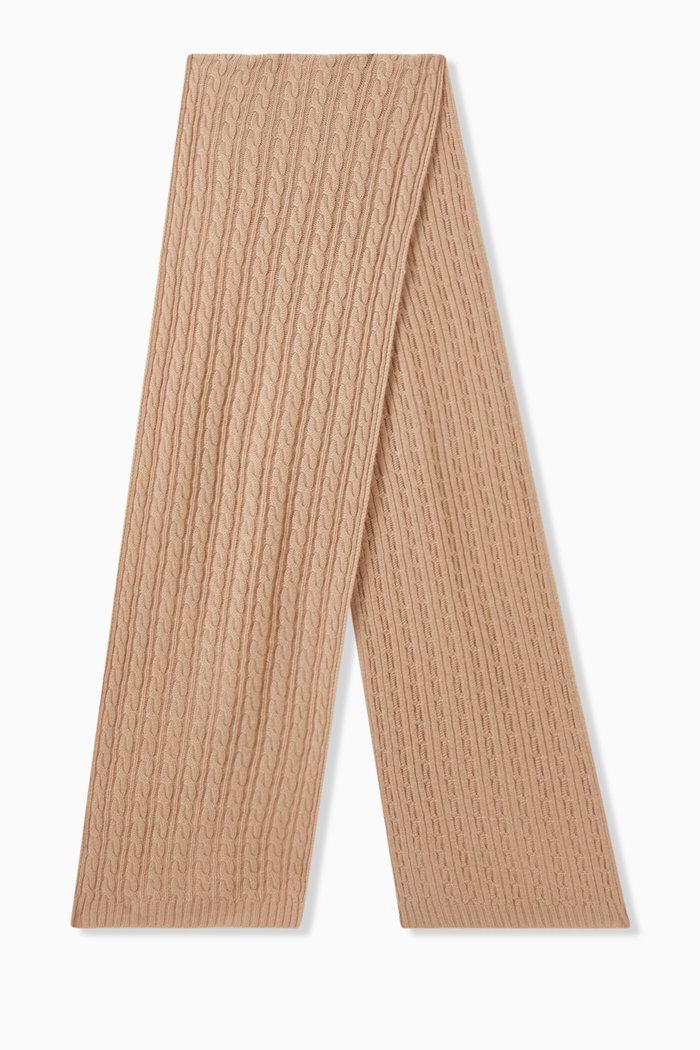

Agordo Cable-knit Scarf in Cashmere, Neutral