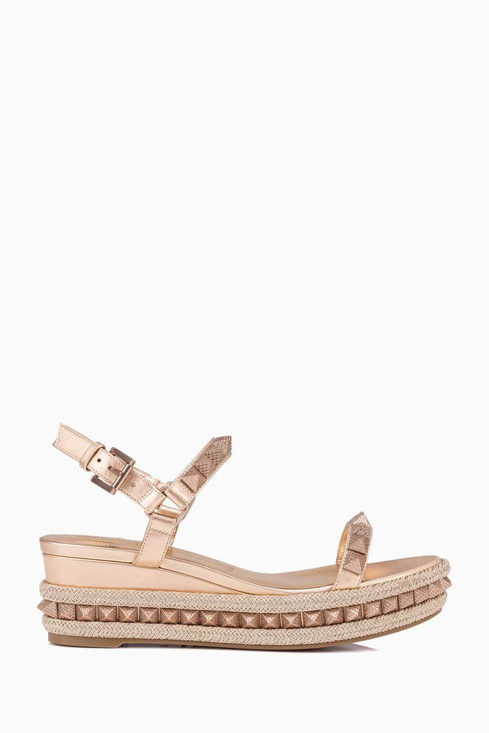 Pyraclou 60 Sandals in Iridescent Leather, Neutral