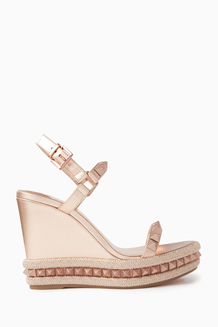 

Pyraclou 110 Wedge Sandals in Leather, Neutral