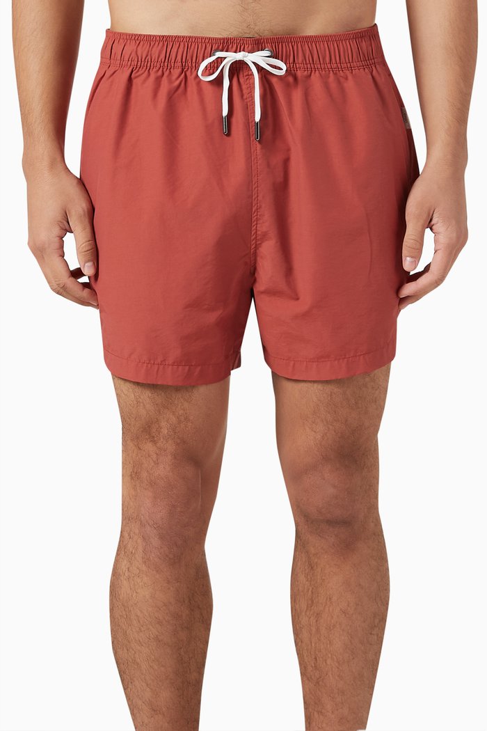 

Charles Swim Shorts in Cotton Blend, Red