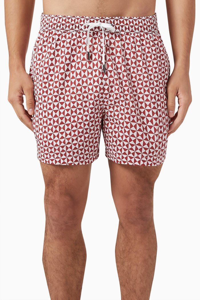 

Charles Swim Shorts in Cotton Blend, Red