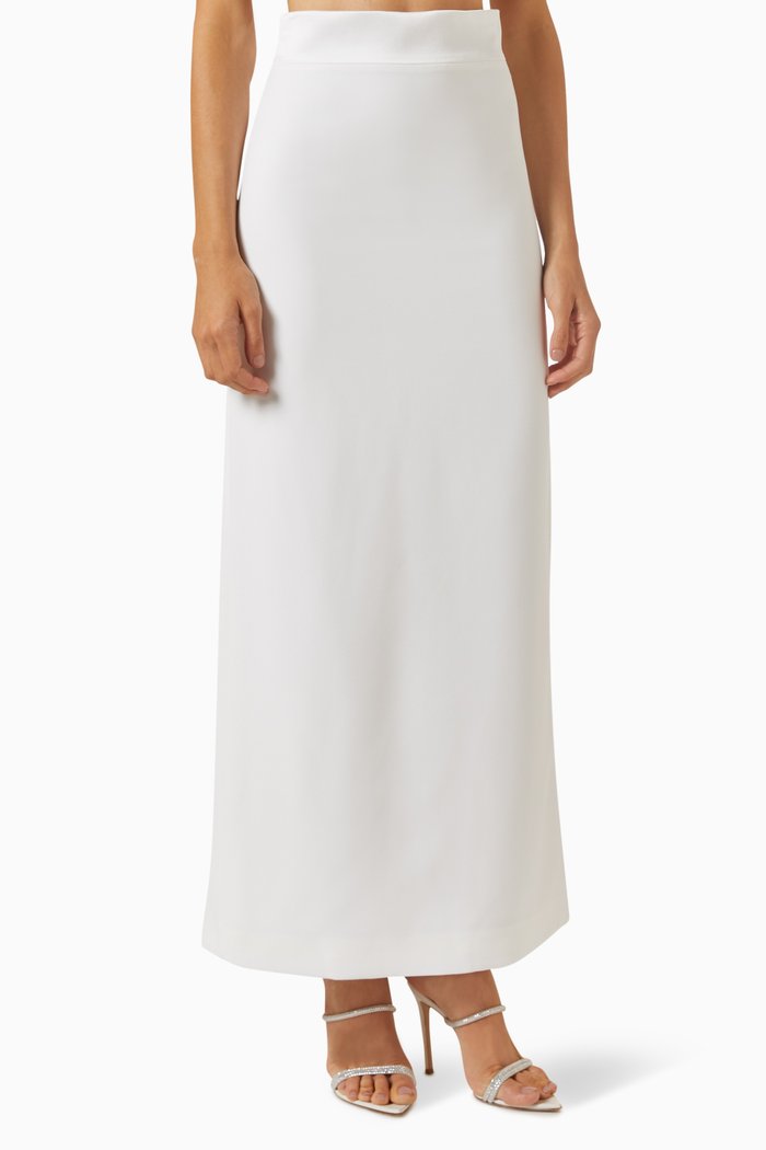 

High-waist Maxi Skirt, White