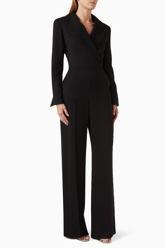 

Straight-fit Jumpsuit in Crepe, Black