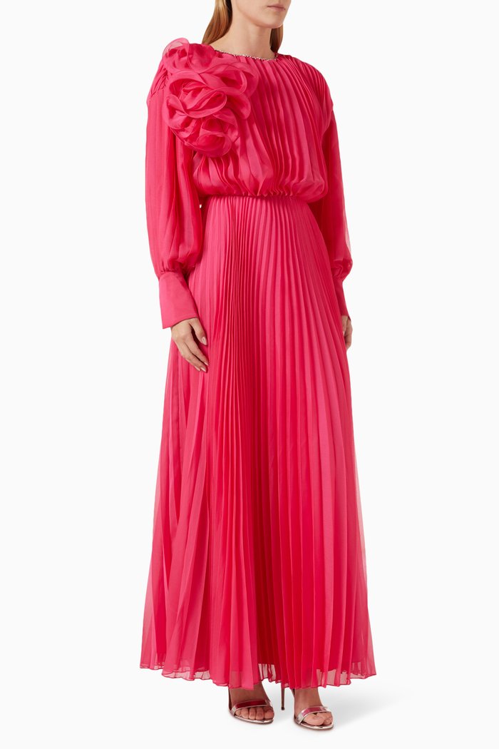 

Pleated Maxi Dress, Pink