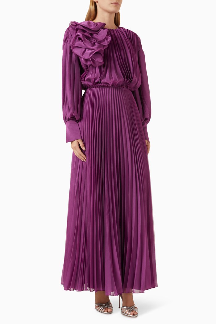 

Pleated Maxi Dress, Purple