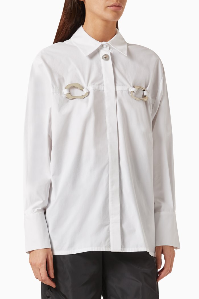 

Zipped Shirt in Cotton-poplin, White