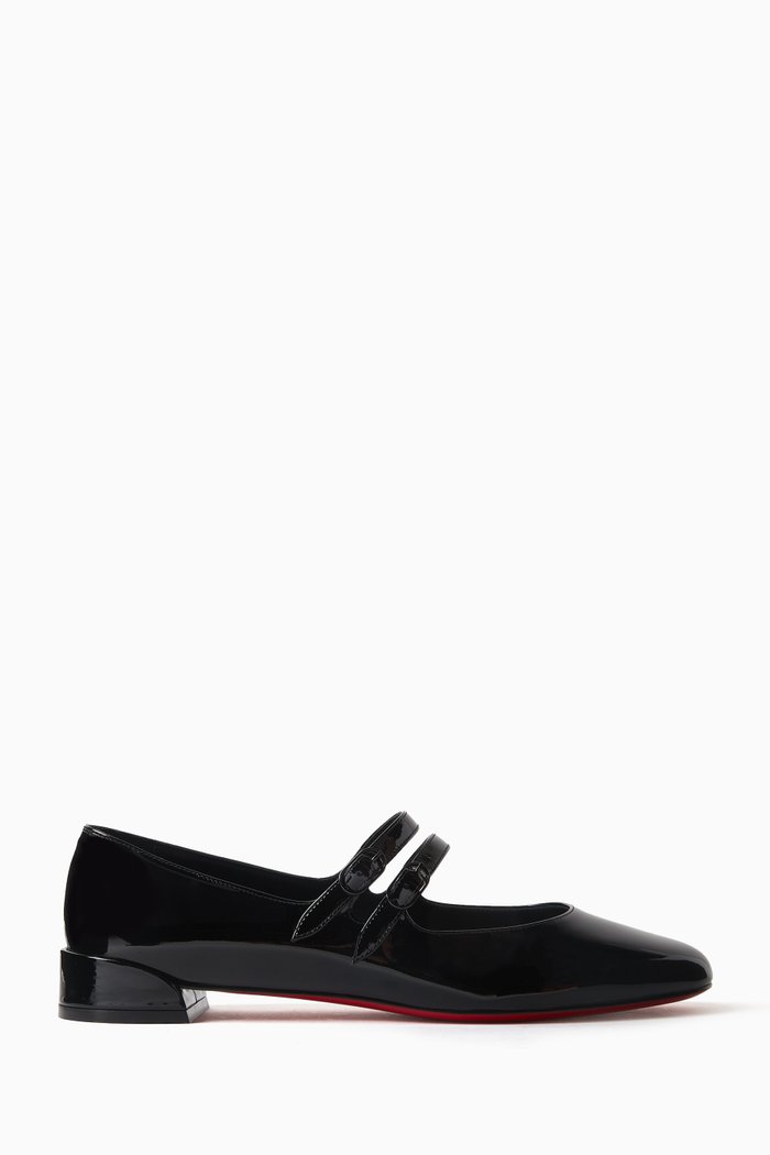 Sweet Jane Flats in Patent Leather, Black