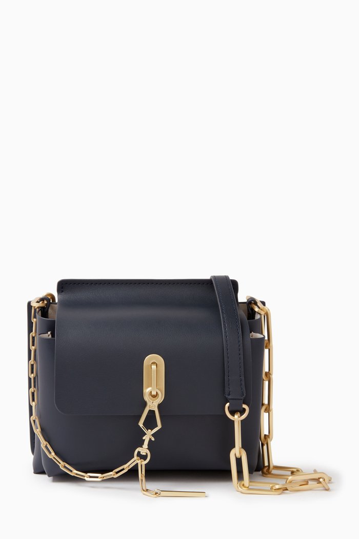 

Bea Chain Crossbody Bag in Soft Leather, Black
