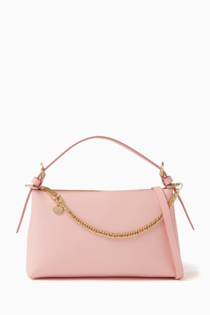 

Posen Zip Top Crossbody Bag in Leather, Pink