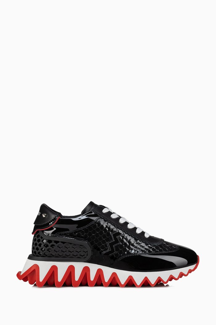 

Loubishark Donna Embossed Sneakers in Patent Leather, Black