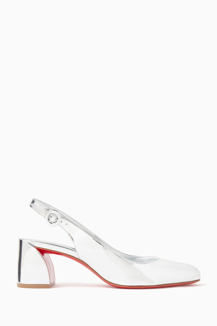 So Jane 55 Slingback Pumps in Leather, Silver
