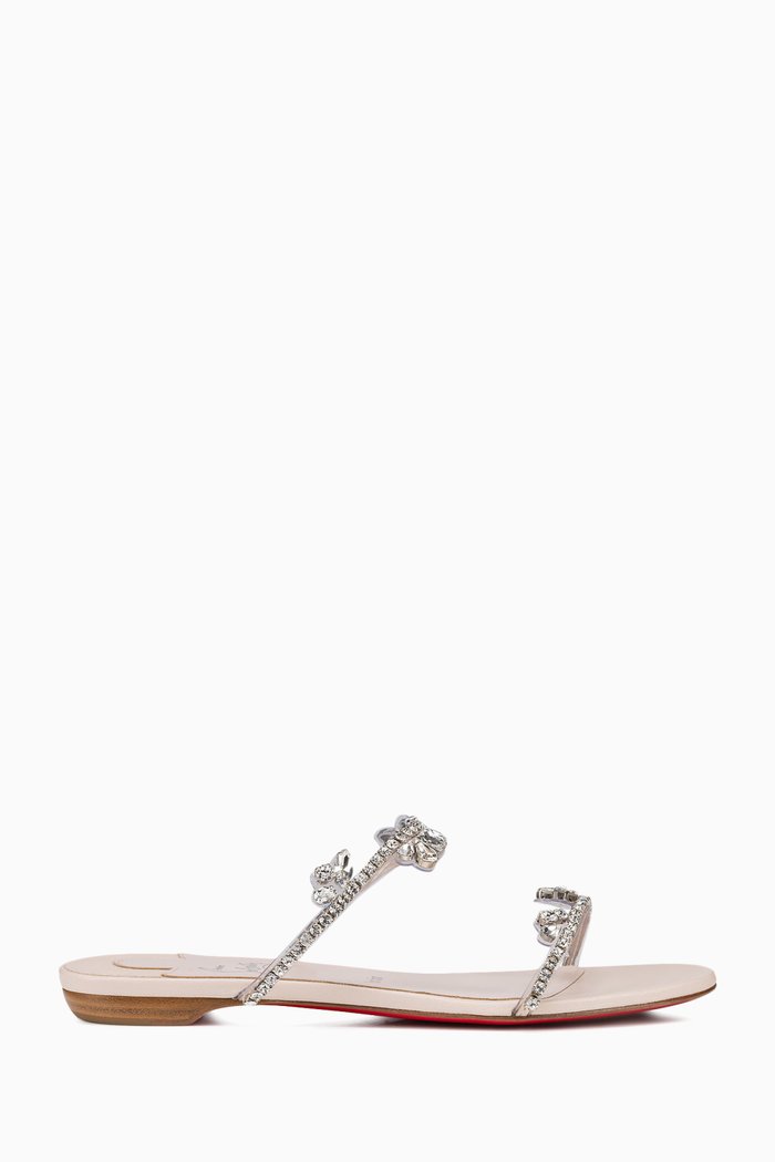

Just Queenie Flat Sandals in Embellished PVC, Silver