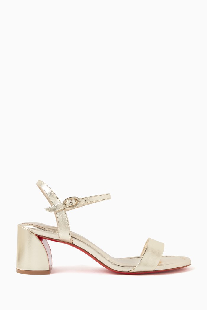 

Miss Jane 55 Sandals in Iridescent Leather, Gold