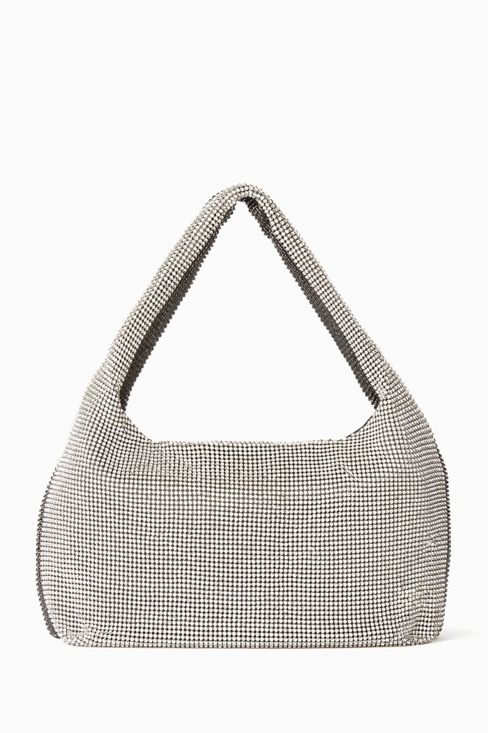 

Mini Armpit Shoulder Bag in Crystal Mesh, Multicolour