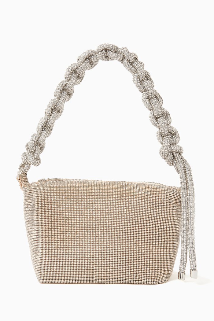 

Cobra Pouch Bag in Crystal Mesh, Silver