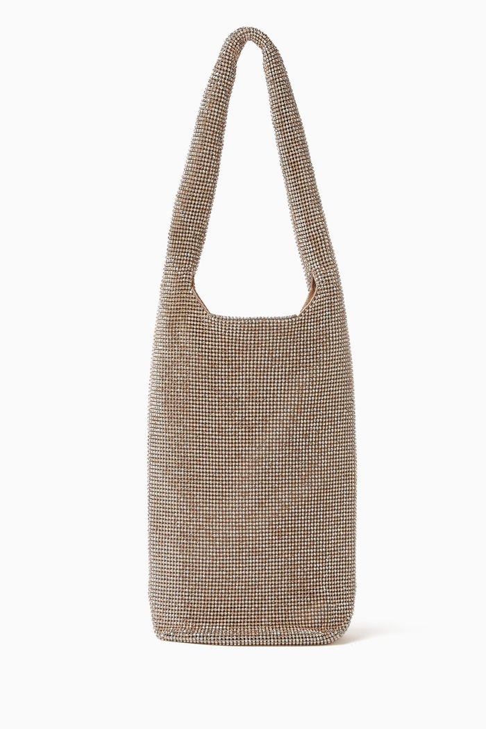 

Wine Cooler Shoulder Bag in Crystal Mesh, Neutral
