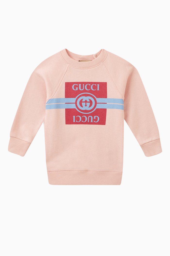 Logo Sweatshirt in Cotton Jersey, Pink