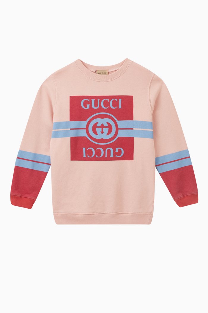 Logo Sweatshirt in Cotton Jersey, Pink
