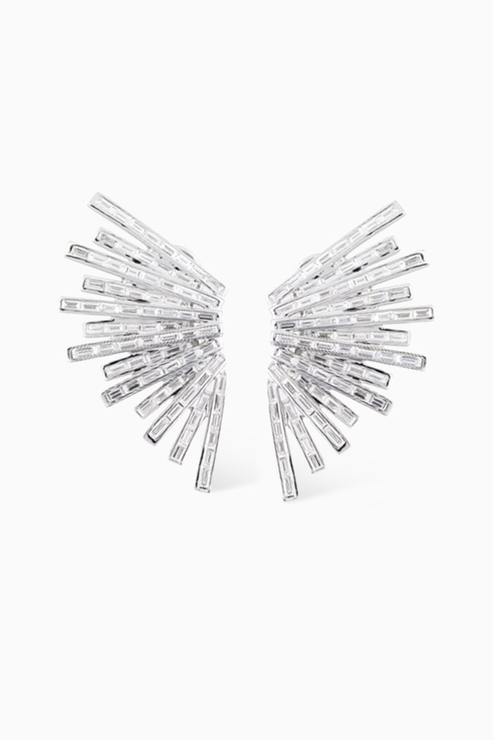 

Galaxy Diamond Earrings in 18kt White Gold, Silver