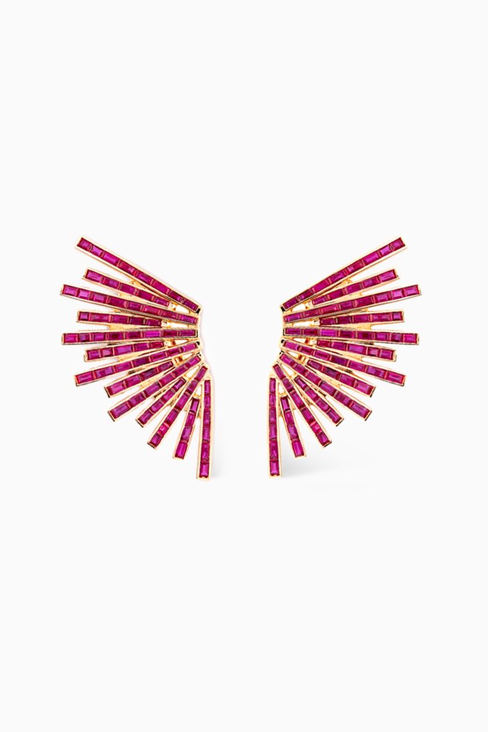

Galaxy Ruby Earrings in 18kt Rose Gold