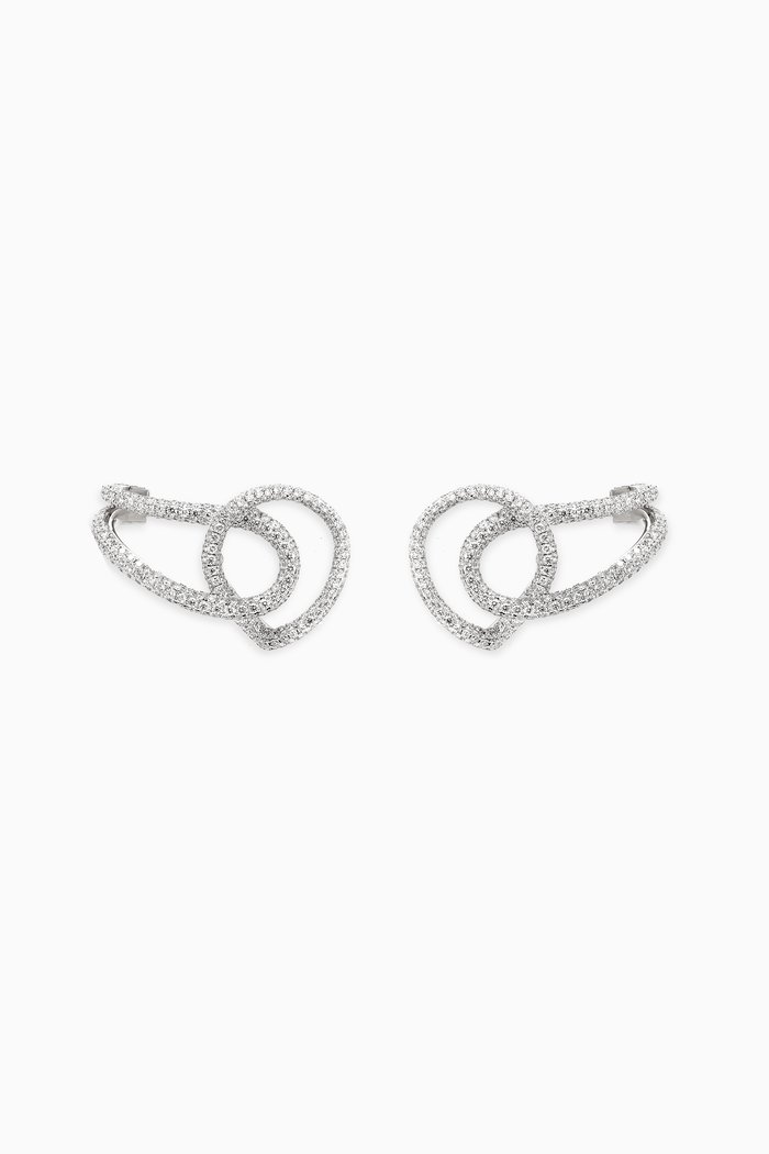 

Floating Diamond Earrings in 18kt White Gold, Silver