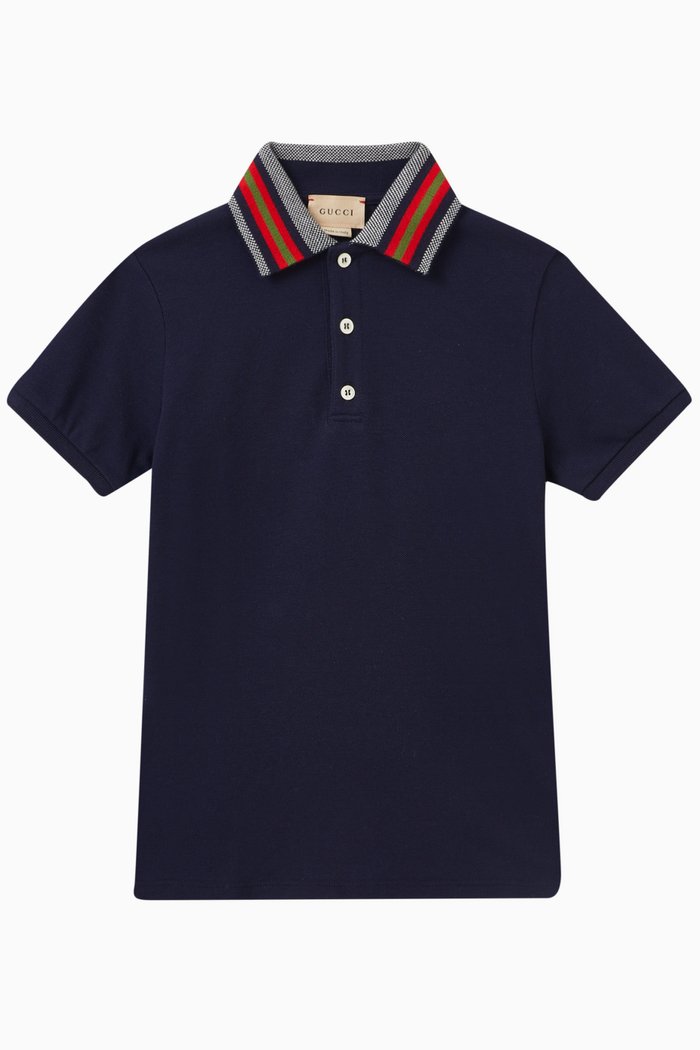 

Web Polo in Stretch Cotton Piqué, Blue