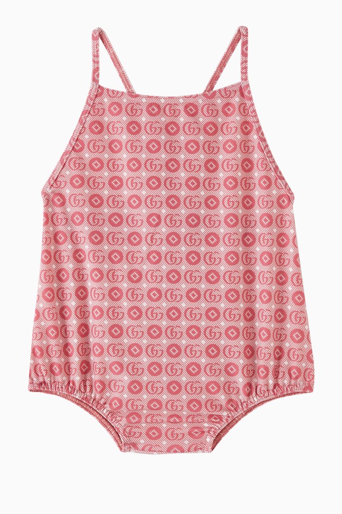 

Baby Printed Geometric Swimsuit in Lycra, Pink
