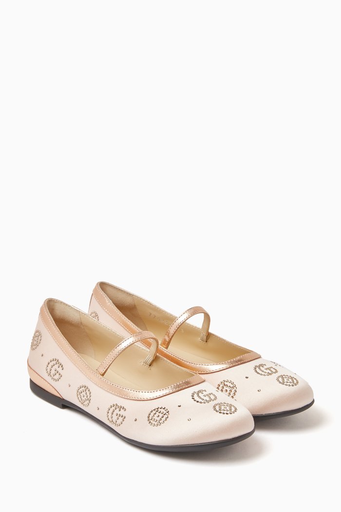 

Ballerina Flats in Satin, Pink