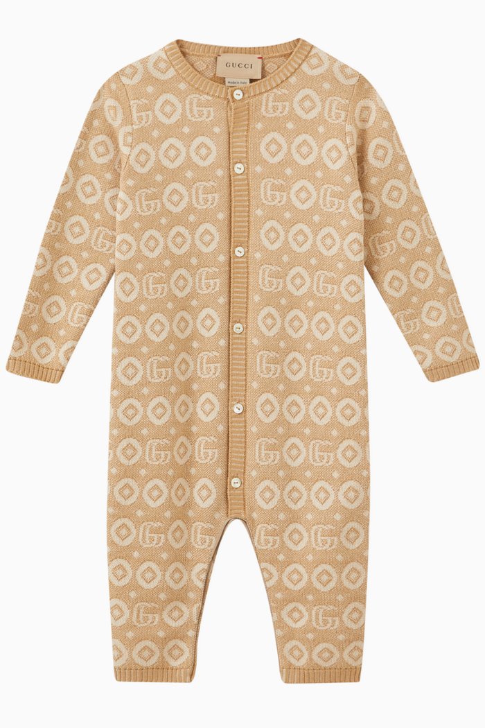 

Double G-pattern Romper in Cotton, Brown