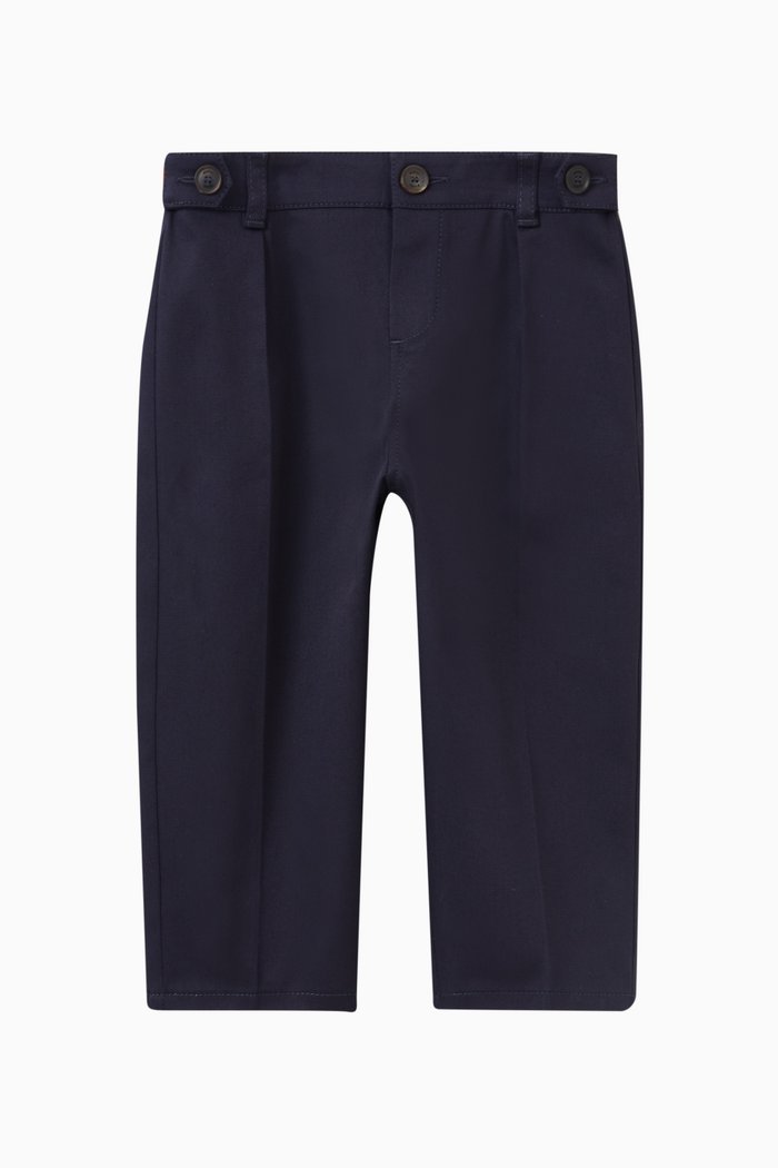 

Web-stripe Trousers in Cotton-blend, Blue