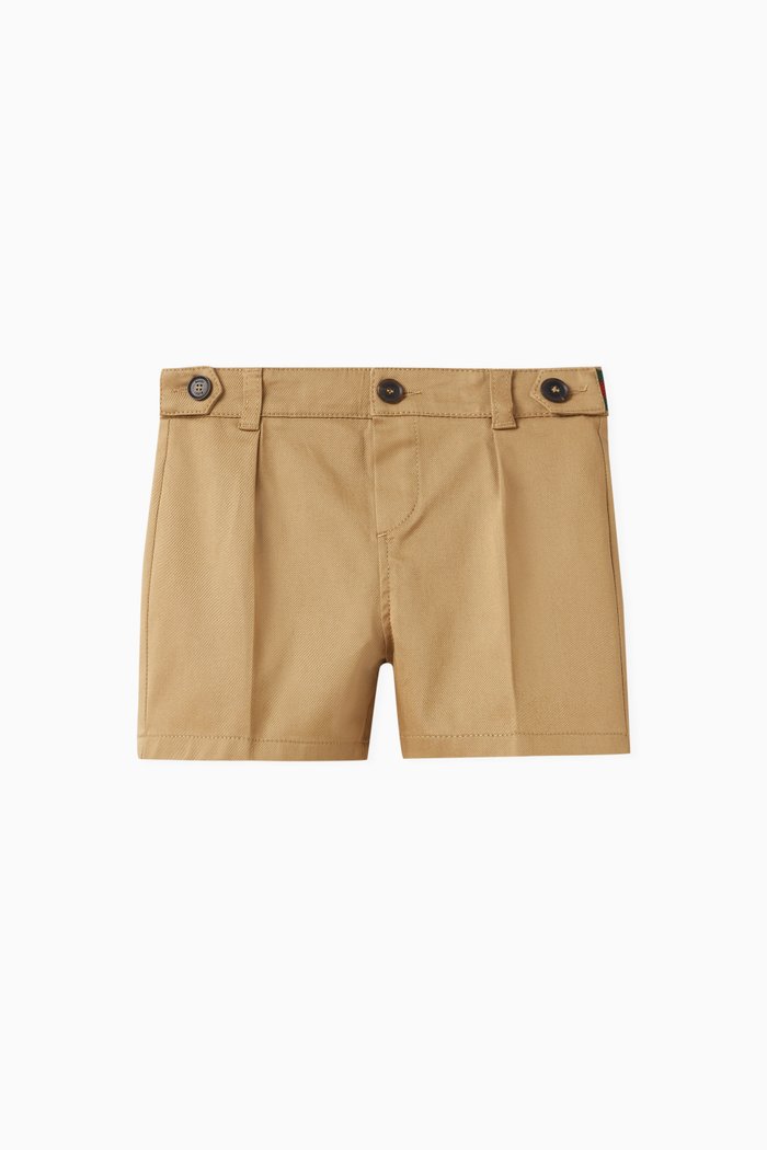 

Web-stripe Shorts in Cotton-gabardine, Brown