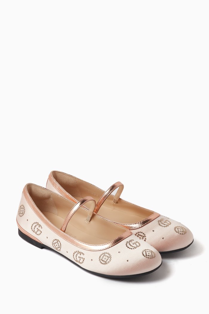

Ballerina Flats in Satin, Pink