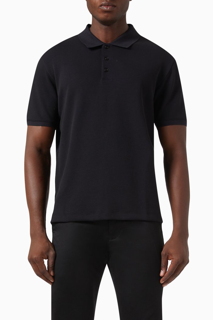 

Jocelin Polo Shirt in Jacquard Knit, Black