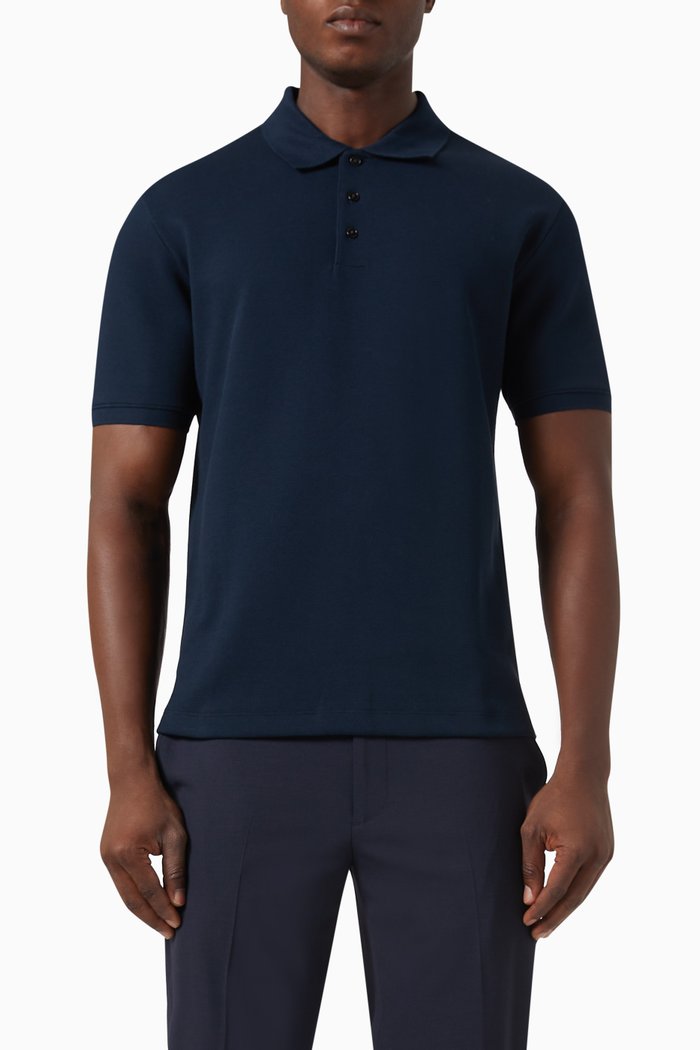 

Jocelin Polo Shirt in Jacquard Knit, Blue