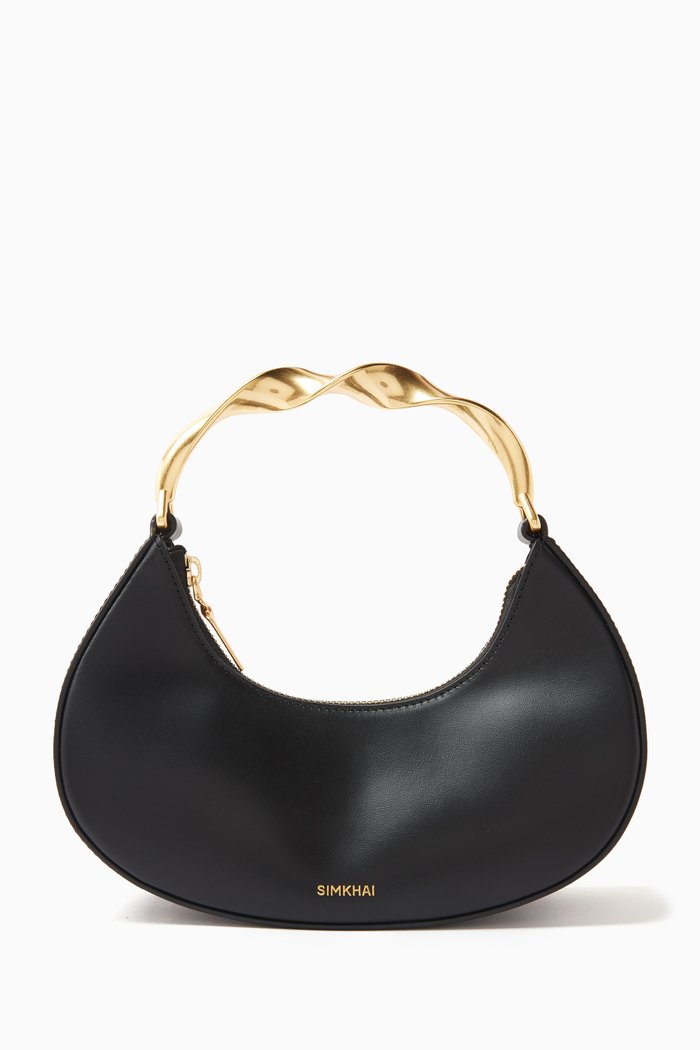 

Nixi Twist Hobo Bag in Leather, Brown