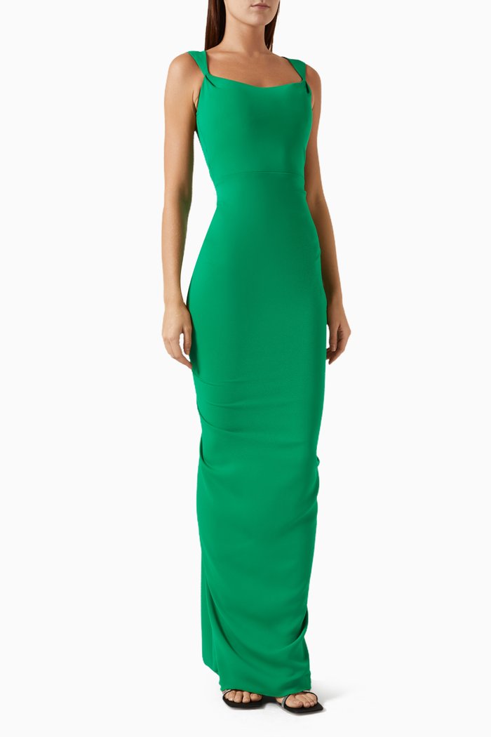 

Scoop-neck Train Gown, Green